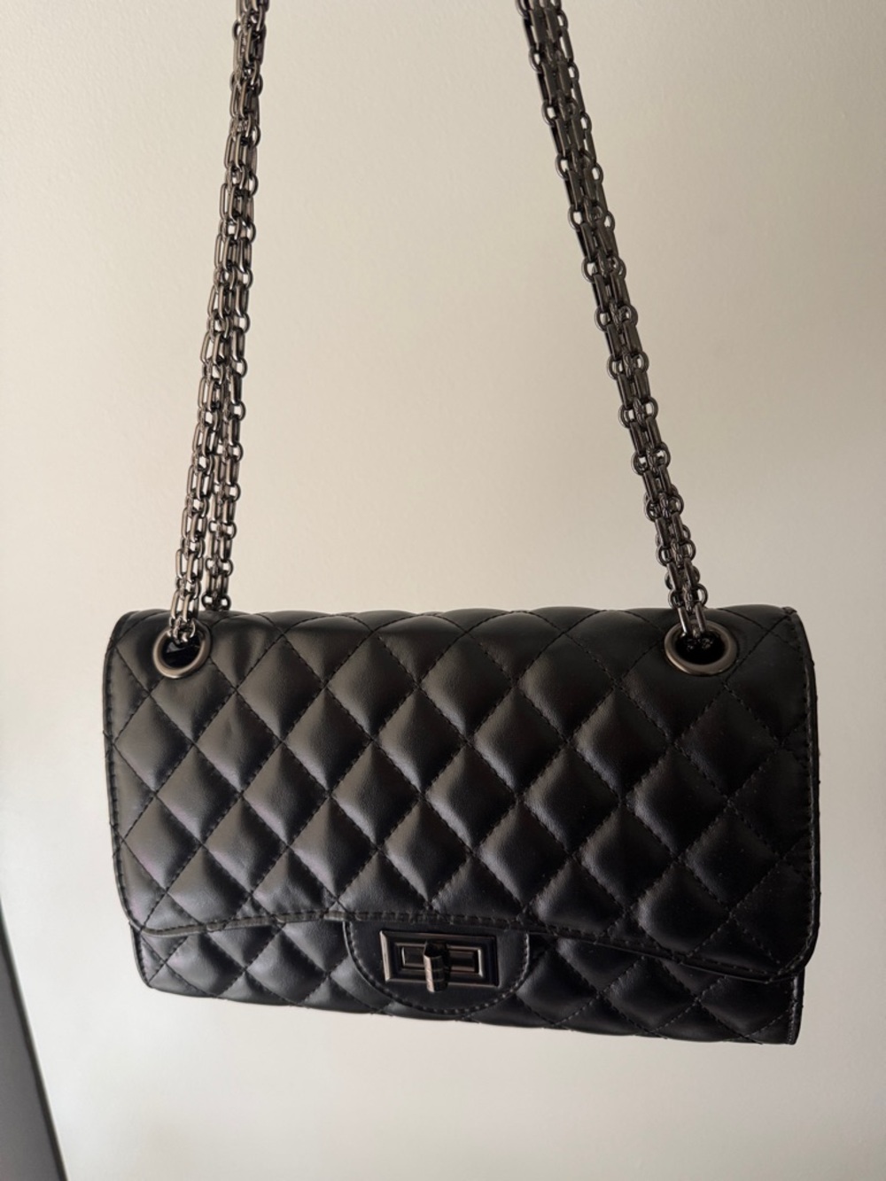 Classic Quilted Shoulder Bag in Black